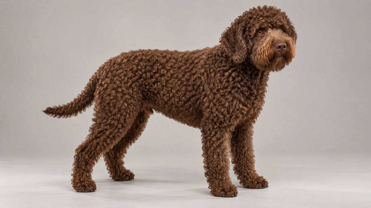 Lagotto Romagnolo köpek — solid kahve renk